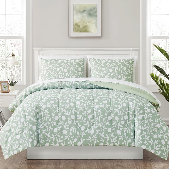 Mainstays Bedding King Comforter Pillow Shams 3 Piece Set Mint